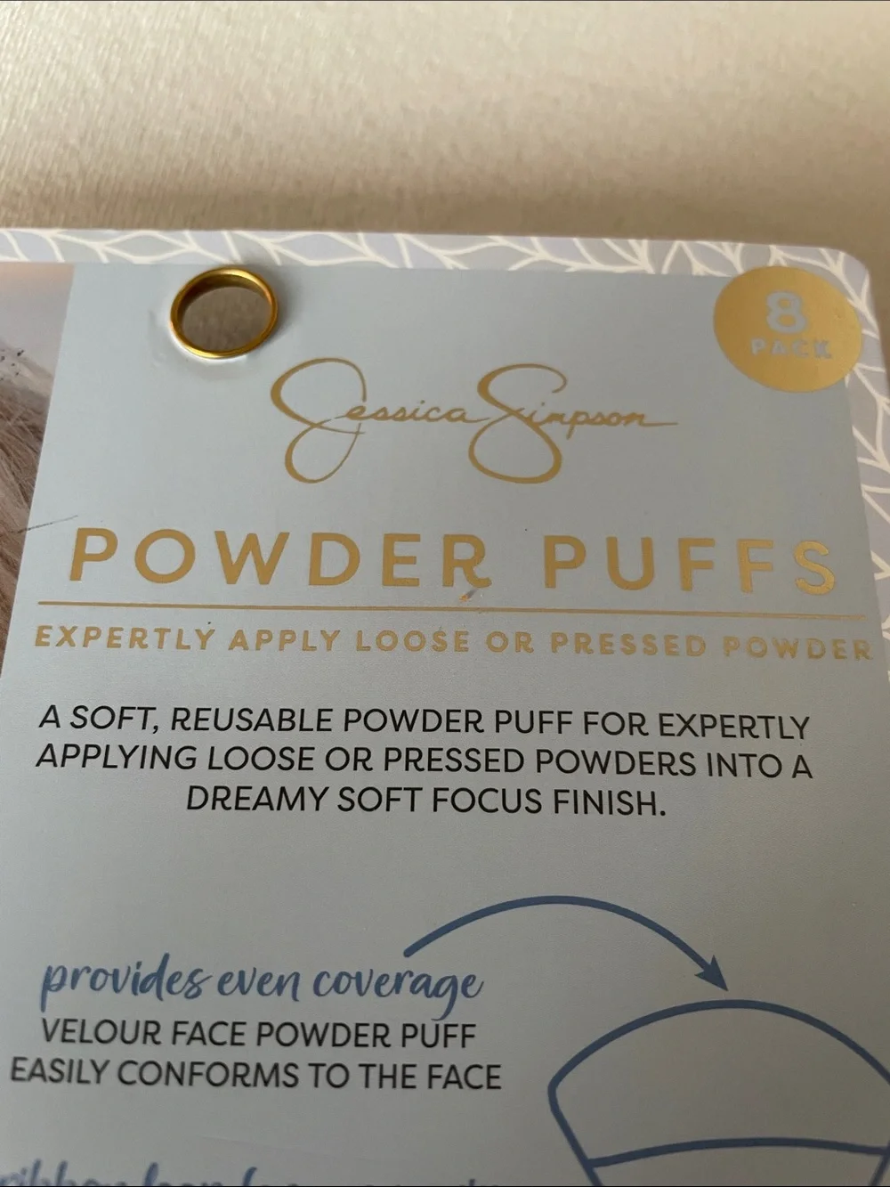 💋Jessica Simpson Powder Puffs in Light Blue - 8 Pack💋